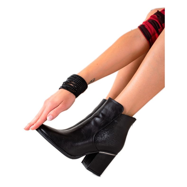 W. Potocki Boots With Snake Print Potocki Insert black