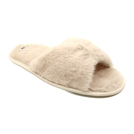 Evento Women's slippers with soft fur 20Pa36-3360 beige