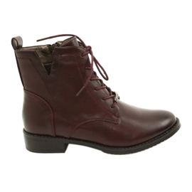 M.Daszyński Worker Ankle Boots SA62-90 Burgundy red