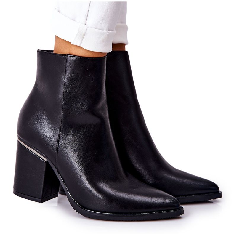 POTOCKI Classic Black Airah Boots On High Heel