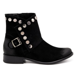 Exquisite Leather women's boots with studs 1198 black Exquisite Leather women's boots with studs 1198 black