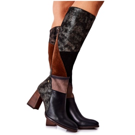 Maciejka Brown Boots With Zipper 05240-02 black