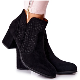 PE1 Suede Black Boots On Heel Elisea