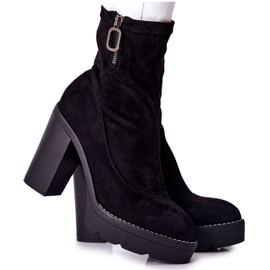 PG1 Black Marlevo Suede Booties On A Post PG1 Black Marlevo Suede Booties On A Post