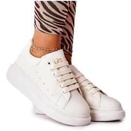 Leather Sport Shoes On Beige Lemmy Platform Leather Sport Shoes On Beige Lemmy Platform