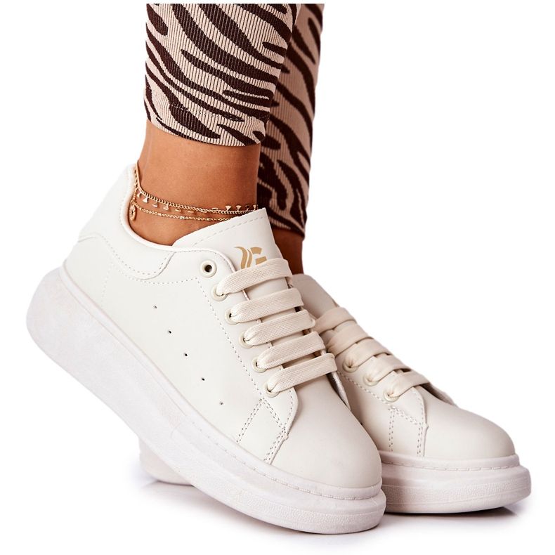 Leather Sport Shoes On Beige Lemmy Platform