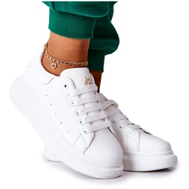 Leather Sport Shoes On A White Lemmy Platform