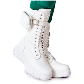 White Issanti Platform Boots With Kidney