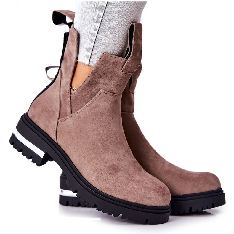 PS1 Warm Booties Jodhpur boots With a zipper Cappucino My Way khaki