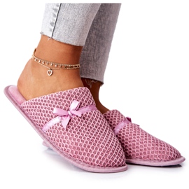 PE1 Women's Slippers With A Bow Pink Evira