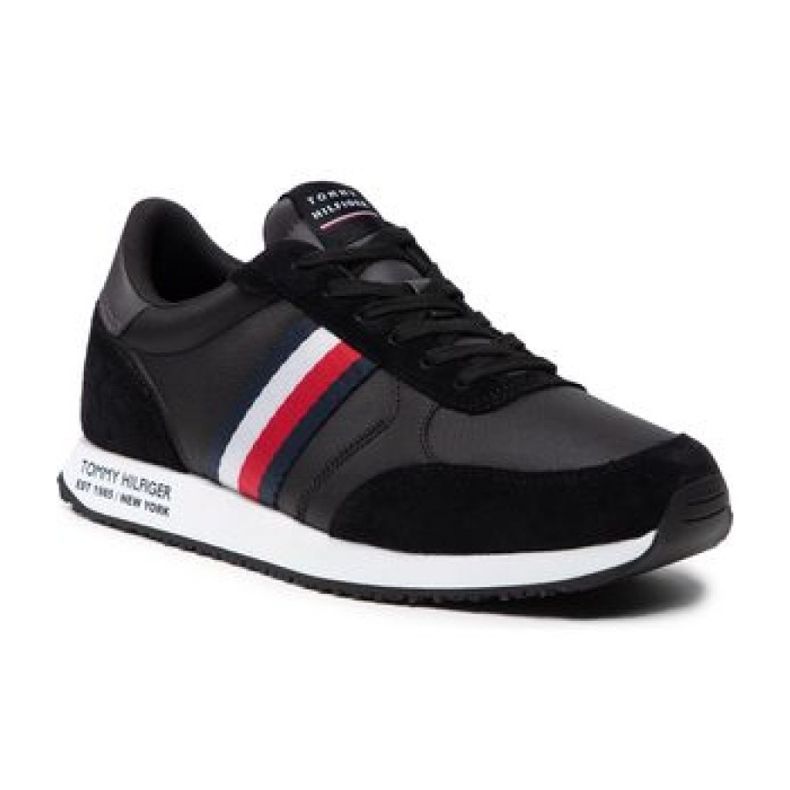 Shoes Tommy Hilfiger Runner Lo Leather Mix M FM0FM03736 Bds black