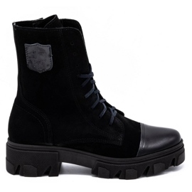 Exquisite Leather boots for women 1268EX black
