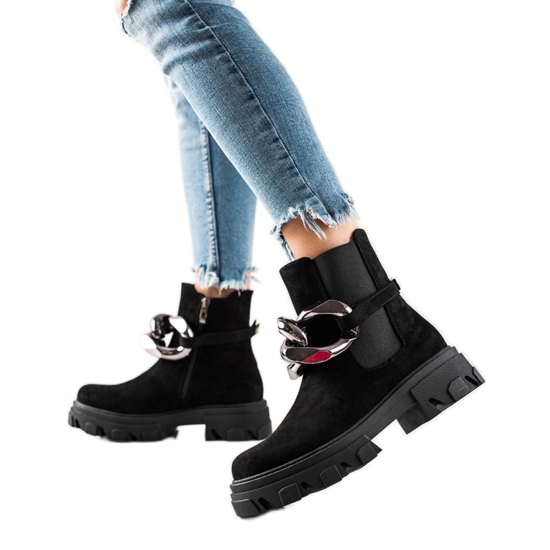 Suede boots on the S. Barski platform black