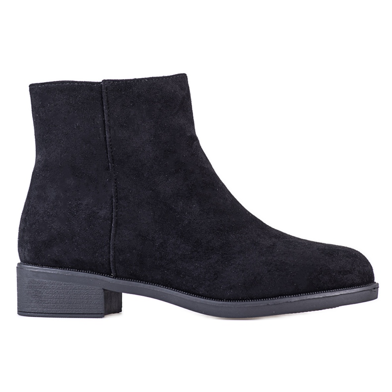 Ideal Shoes Casual Suede Booties black