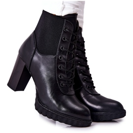 PG1 Leather Boots On A Post High Black Joyte