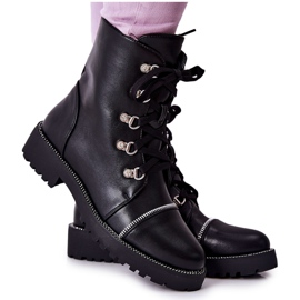 PG1 Classic Black Daiane Tied Leather Boots PG1 Classic Black Daiane Tied Leather Boots