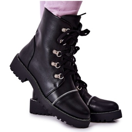 PG1 Classic Black Daiane Tied Leather Boots