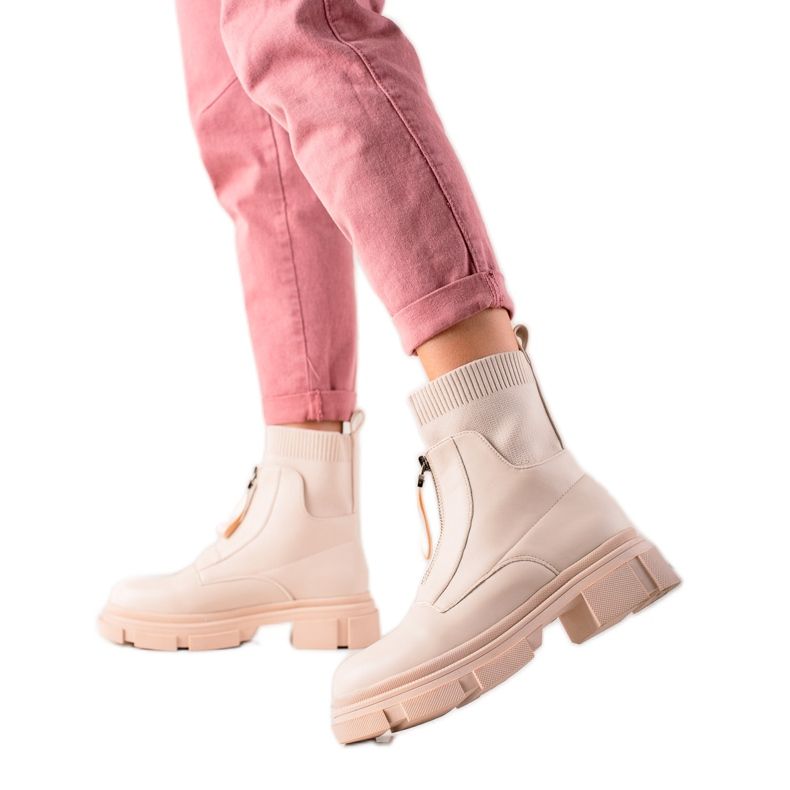 Bestelle Slip-on Workers With A Zipper beige