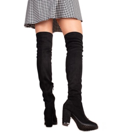 TRENDI High suede boots black