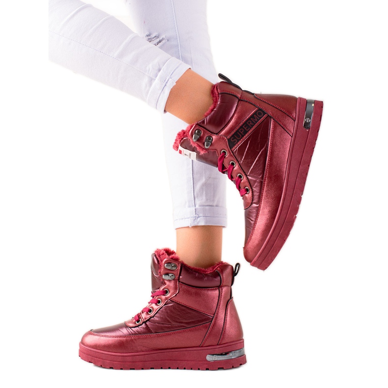 TRENDI Snow boots With Glitter Supermo red