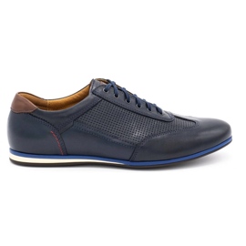 Kampol Men's leather casual shoes 64/54 navy blue Kampol Men's leather casual shoes 64/54 navy blue