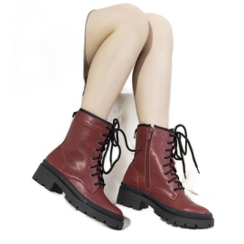 Insulated boots on a thick Dena sole brown Insulated boots on a thick Dena sole brown