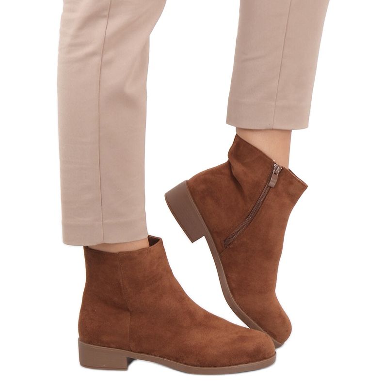 Verbe Camel suede women's Chelsea boots brown