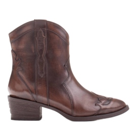 Marco Shoes Cowboy boots made of hand-polished leather brown Marco Shoes Cowboy boots made of hand-polished leather brown