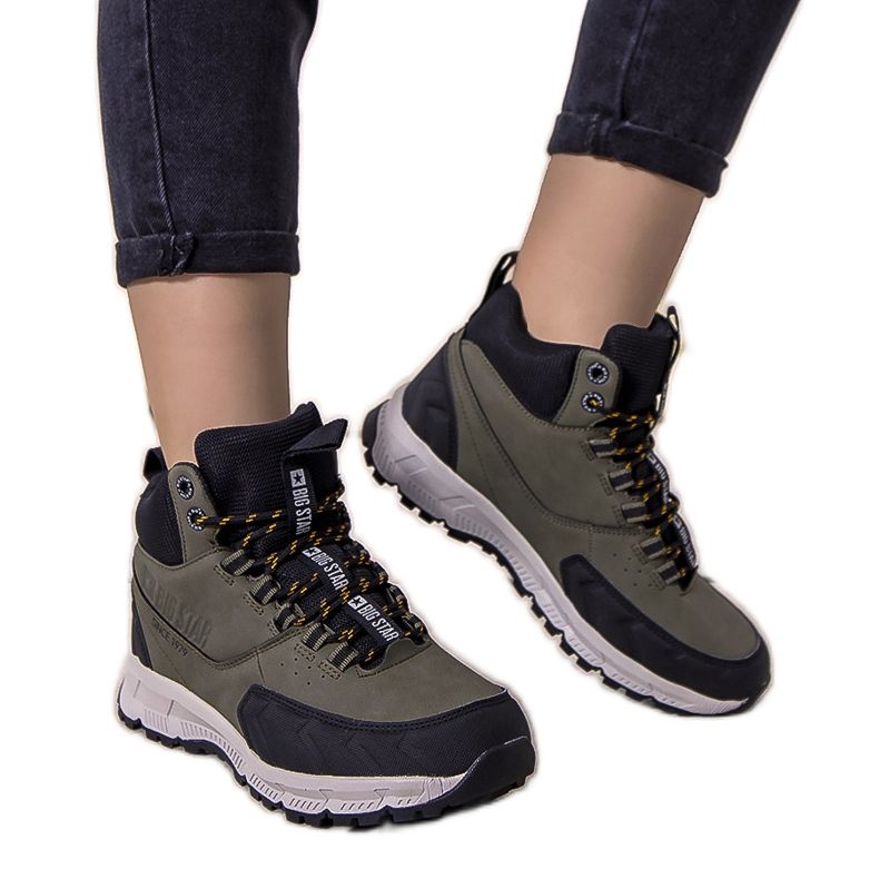 Green trekking shoes Big Star Ivanna black