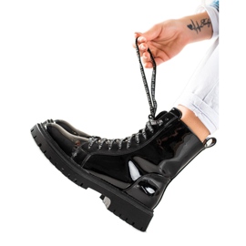 TRENDI Black Lace-up Boots TRENDI Black Lace-up Boots