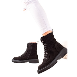 TRENDI Black Lace-up Boots