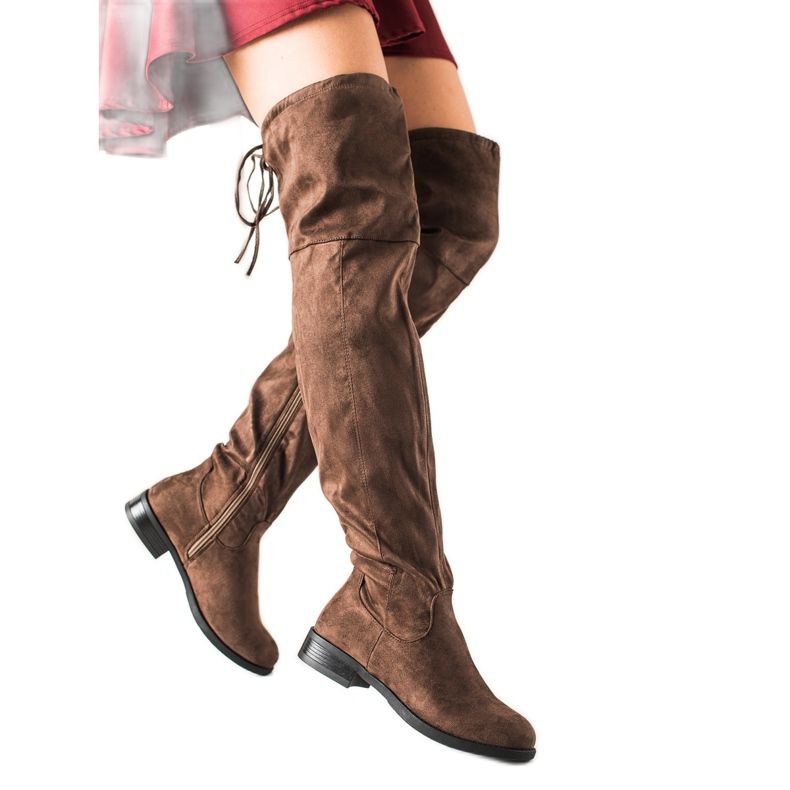 TRENDI Comfortable over the knee boots brown