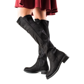 Lovery Comfortable suede boots black Lovery Comfortable suede boots black
