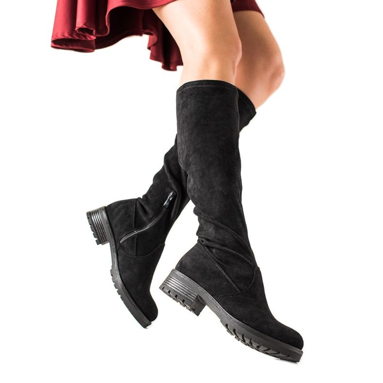 TRENDI Casual Suede Boots black
