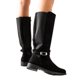 TRENDI Casual Boots With Buckle black