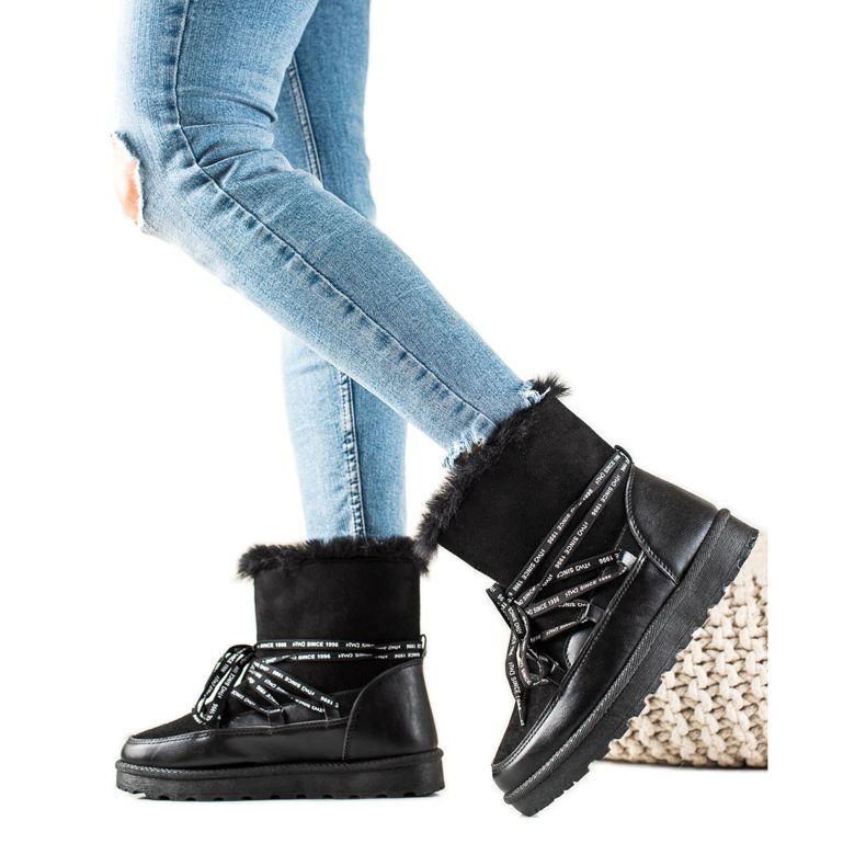 W. Potocki Black Potocki Snow Boots