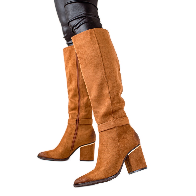 W. Potocki Camel Boots With Potocki Suede brown
