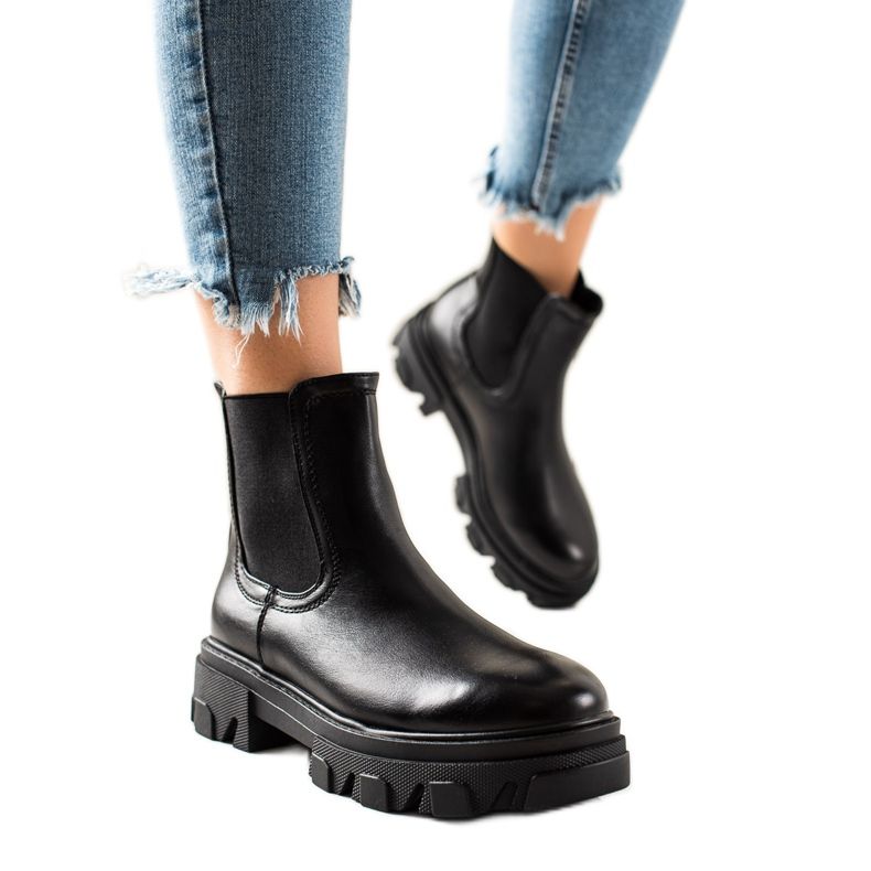 Seastar Fashionable Chelsea Boots On The Platform black