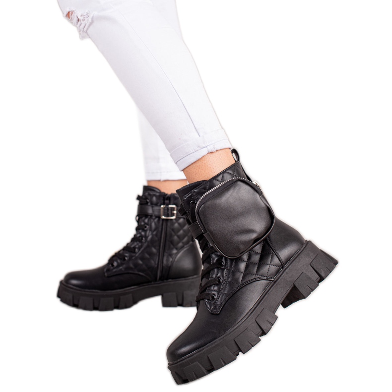 Best Shoes Quilted Trappers With Pocket black