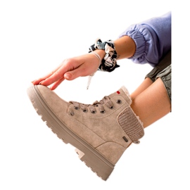 Goodin Beige Trappers With Sheepskin Goodin Beige Trappers With Sheepskin