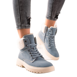 Goodin Stylish Trappers Made of Eco Leather beige blue