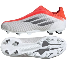 Adidas X Speedflow.3 Ll Fg Jr FY3256 football boots red, white and gray oranges and reds