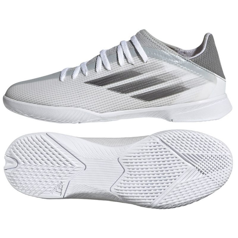 Adidas X Speedflow.3 In Jr FY3315 football boots gray, white shades of grey