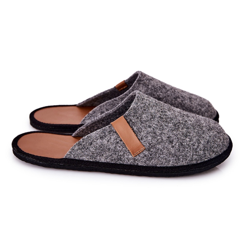 Big Star Men's Home Slippers Panto Fino II167007 Gray-Brown black grey
