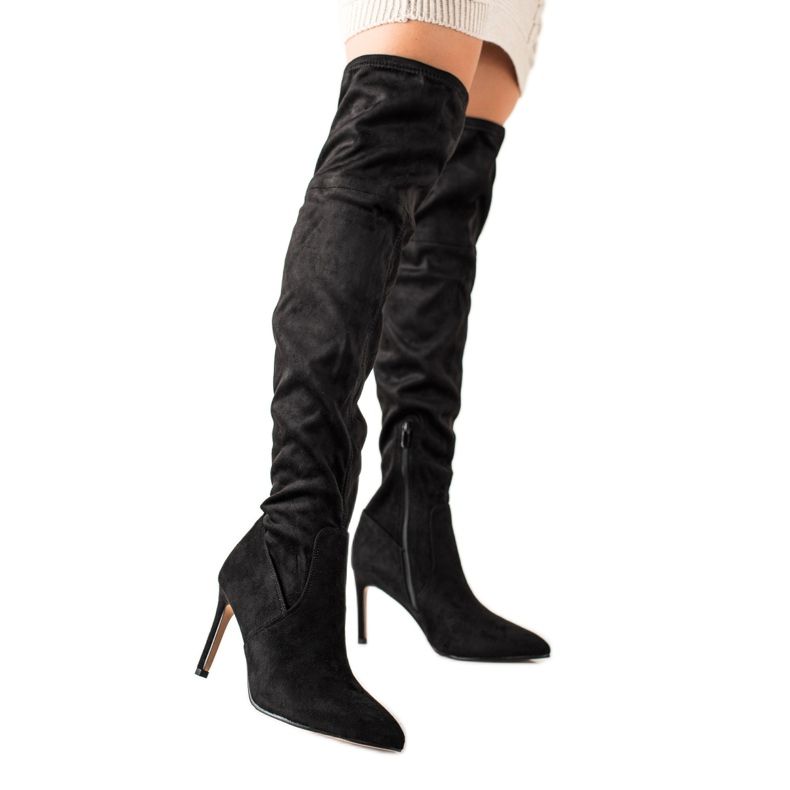 Evento Sexy thigh-high boots on a high heel black