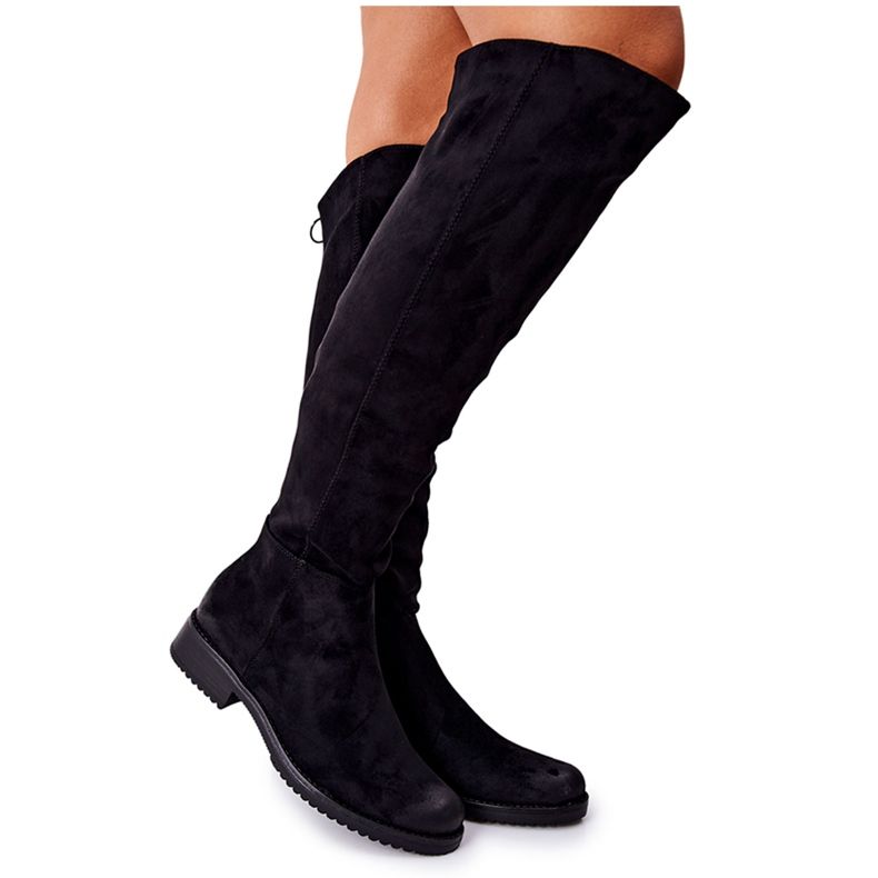 Vinceza Women's Suede Flat Boots Black Ardmore Vinceza Women's Suede Flat Boots Black Ardmore