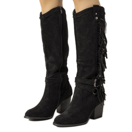 Black Crystal insulated cowboy boots
