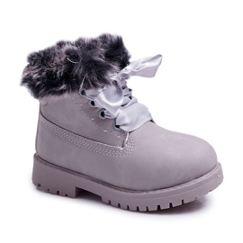 FRROCK Children's Boots Warmed With Fur Gray Tesoro Trappers grey FRROCK Children's Boots Warmed With Fur Gray Tesoro Trappers grey