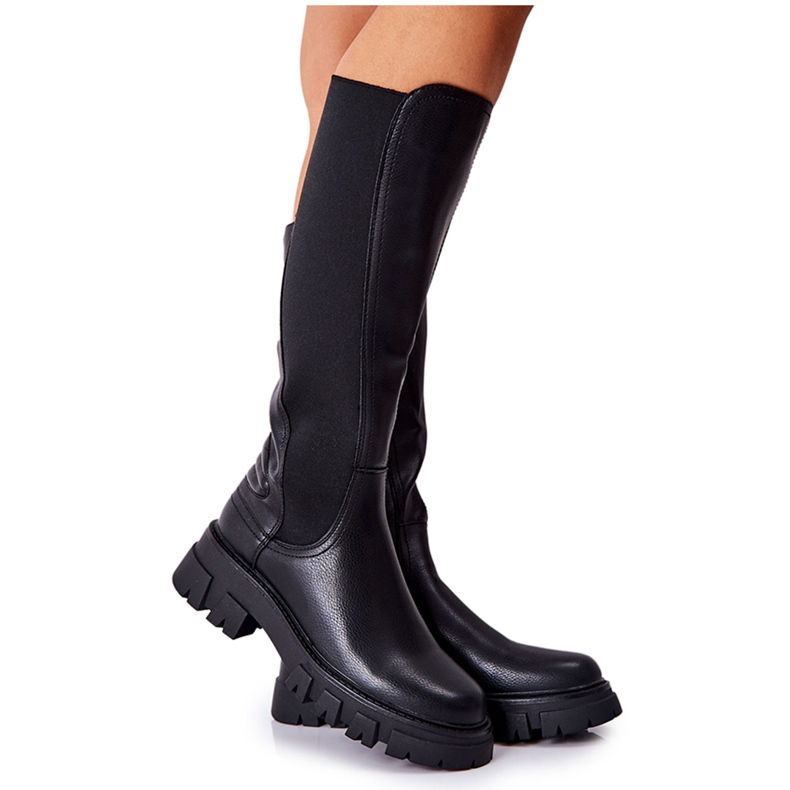 Sergio Leone Leather Boots With Black Ampine Zipper