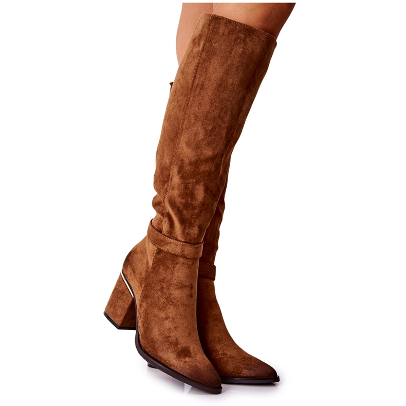 POTOCKI Suede Boots On A Camel Corises Post brown